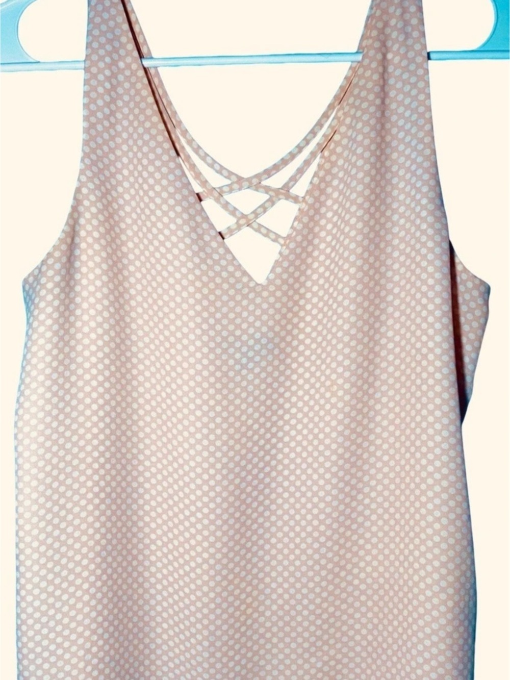 Express Polka Dot Tank Top in Pink & White Size Small Like New